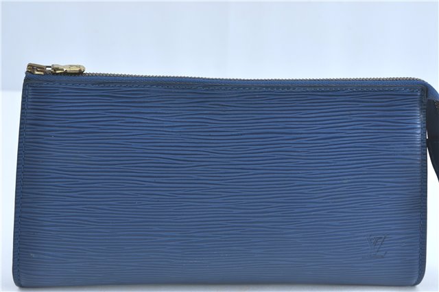 Authentic Louis Vuitton Epi Pochette Accessoires Pouch Blue M52945 LV G7993