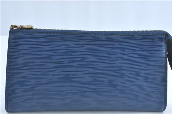 Authentic Louis Vuitton Epi Pochette Accessoires Pouch Blue M52945 LV G7993