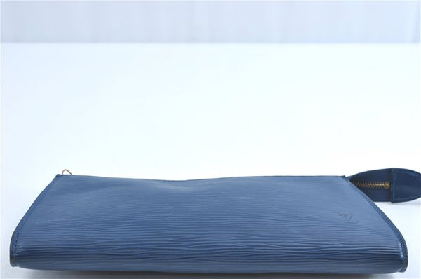 Authentic Louis Vuitton Epi Pochette Accessoires Pouch Blue M52945 LV G7993