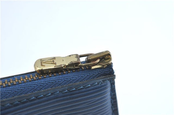 Authentic Louis Vuitton Epi Pochette Accessoires Pouch Blue M52945 LV G7993