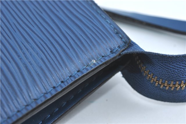 Authentic Louis Vuitton Epi Pochette Accessoires Pouch Blue M52945 LV G7993