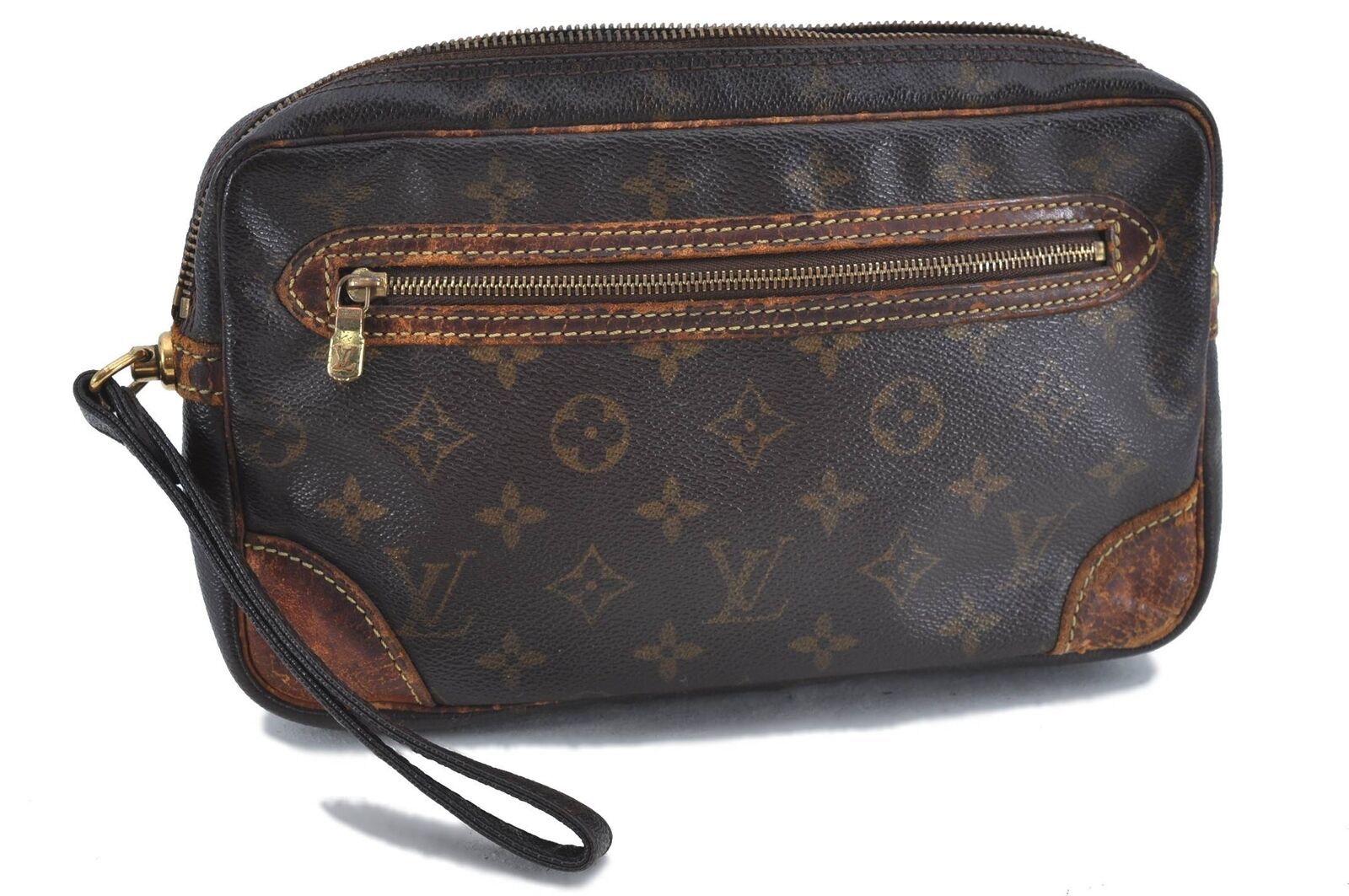 Auth LOUIS VUITTON Monogram Marly Dragonne GM Clutch Hand Bag M51825 Junk G8102