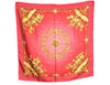 Authentic HERMES Carre 90 Scarf "cosmos" Silk Red G8172