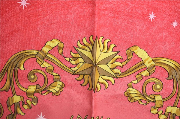 Authentic HERMES Carre 90 Scarf "cosmos" Silk Red G8172