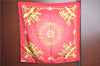 Authentic HERMES Carre 90 Scarf "cosmos" Silk Red G8172