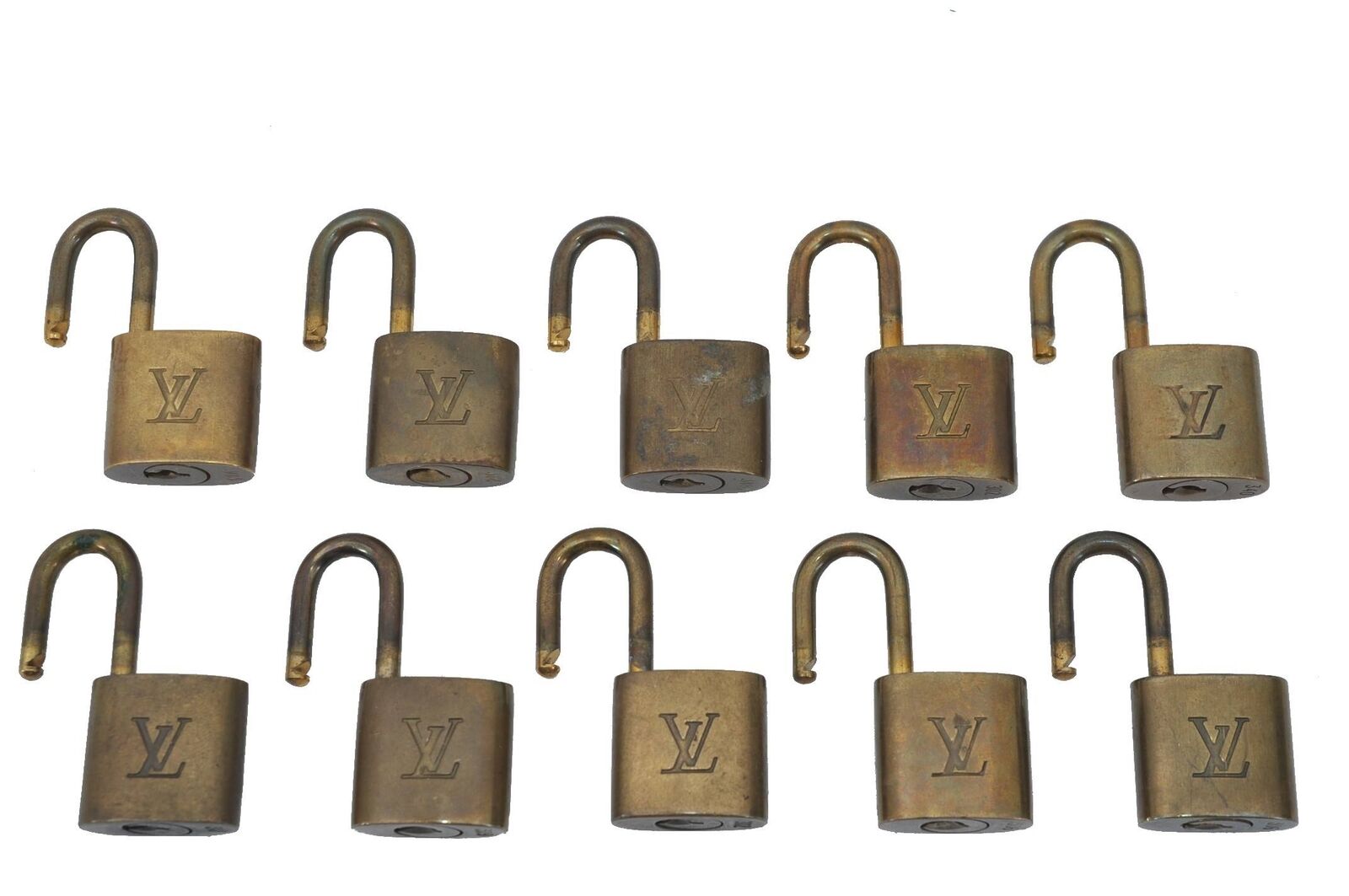 Authentic LOUIS VUITTON Padlock Gold 10Set LV G8295