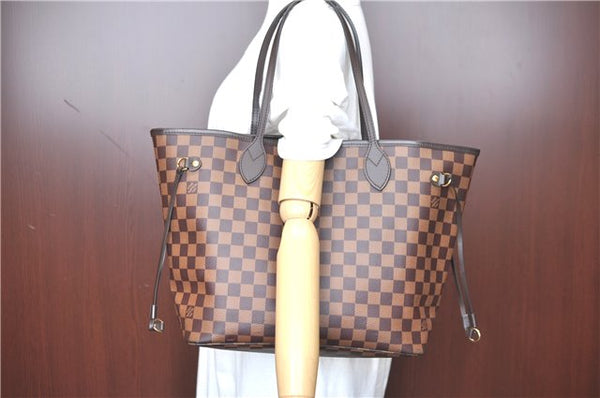 Authentic Louis Vuitton Damier Neverfull MM Tote Bag N51105 LV G8341