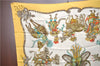 Authentic HERMES Carre 90 Scarf "ES FETES DU ROI SOLEIL" Silk Yellow G8491