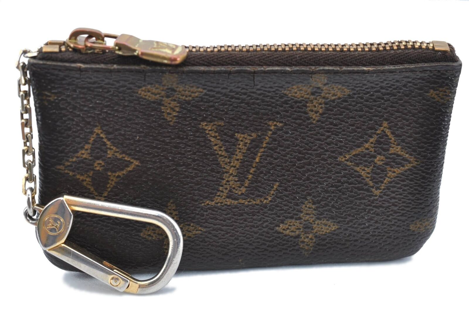 Authentic LOUIS VUITTON Monogram Pochette Cles Coin Purse M62650 LV G8651