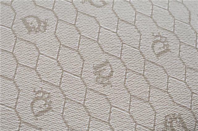 Auth Christian Dior Honeycomb Shoulder Cross Bag Chain PVC Leather Beige G8806