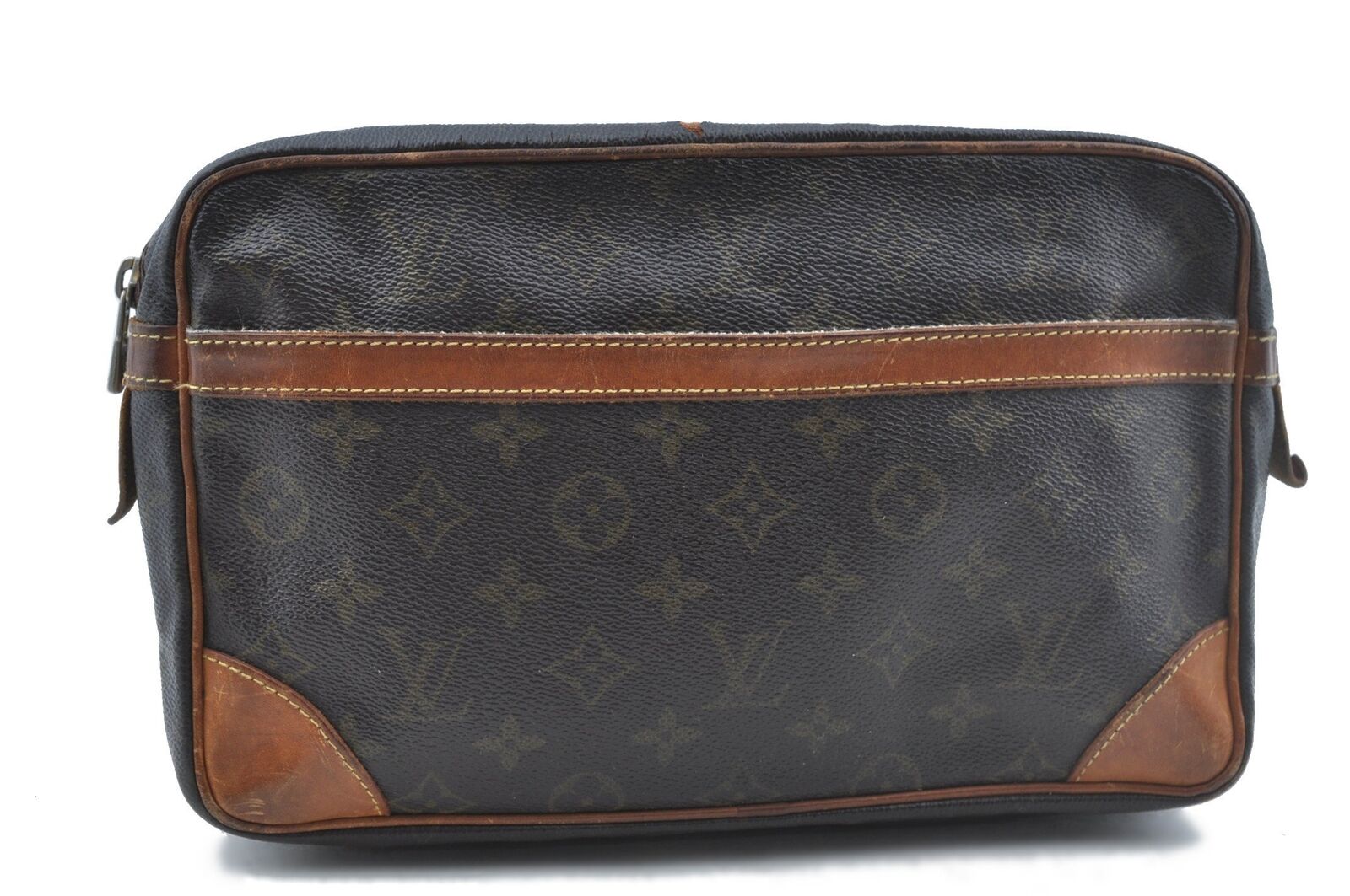 Authentic LOUIS VUITTON Monogram Compiegne 28 Clutch Hand Bag M51845 LV G8836