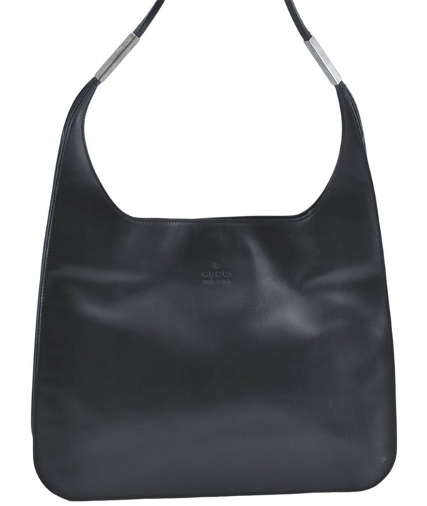 Authentic GUCCI Shoulder Hand Bag Leather 0013167 Black G9058