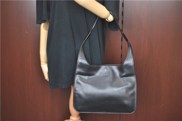 Authentic GUCCI Shoulder Hand Bag Leather 0013167 Black G9058