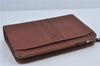 Authentic Burberrys Vintage Check Canvas Clutch Hand Bag Purse Brown G9243