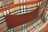 Authentic Burberrys Vintage Check Canvas Clutch Hand Bag Purse Brown G9243