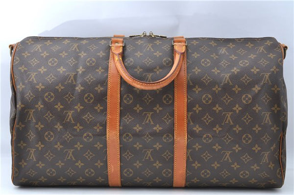 Auth Louis Vuitton Monogram Keepall Bandouliere 55 Boston Bag M41414 LV G9268