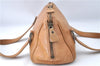 Authentic CHANEL Lamb Skin Hand Bag Purse Brown CC G9269