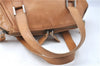 Authentic CHANEL Lamb Skin Hand Bag Purse Brown CC G9269