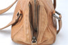 Authentic CHANEL Lamb Skin Hand Bag Purse Brown CC G9269