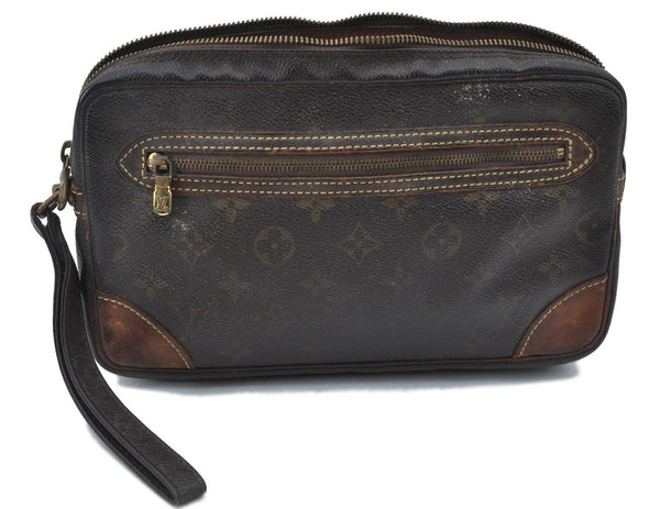 Auth LOUIS VUITTON Monogram Marly Dragonne GM Clutch Hand Bag M51825 Junk G9421