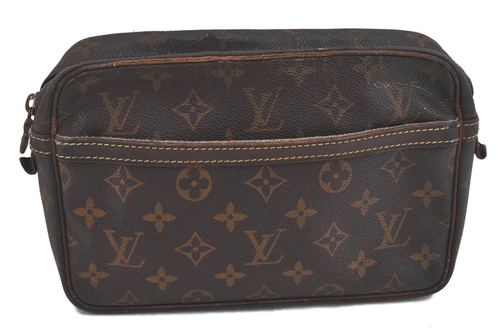 Auth LOUIS VUITTON Monogram Compiegne 23 Clutch Hand Bag M51847 LV Junk G9529