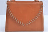 Authentic YVES SAINT LAURENT Hand Bag Purse Leather Brown G9573