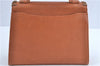 Authentic YVES SAINT LAURENT Hand Bag Purse Leather Brown G9573