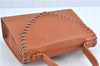 Authentic YVES SAINT LAURENT Hand Bag Purse Leather Brown G9573