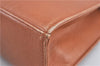 Authentic YVES SAINT LAURENT Hand Bag Purse Leather Brown G9573