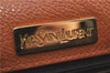 Authentic YVES SAINT LAURENT Hand Bag Purse Leather Brown G9573