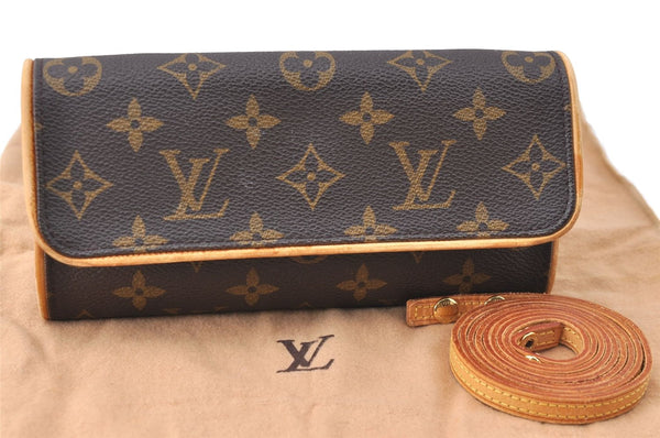 Authentic Louis Vuitton Monogram Pochette Twin PM Shoulder Bag M51854 LV G9741