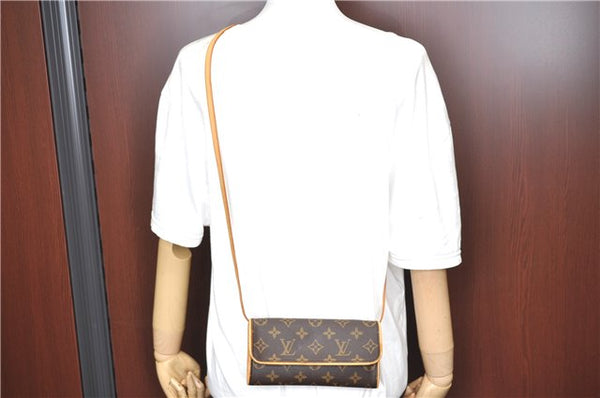 Authentic Louis Vuitton Monogram Pochette Twin PM Shoulder Bag M51854 LV G9741