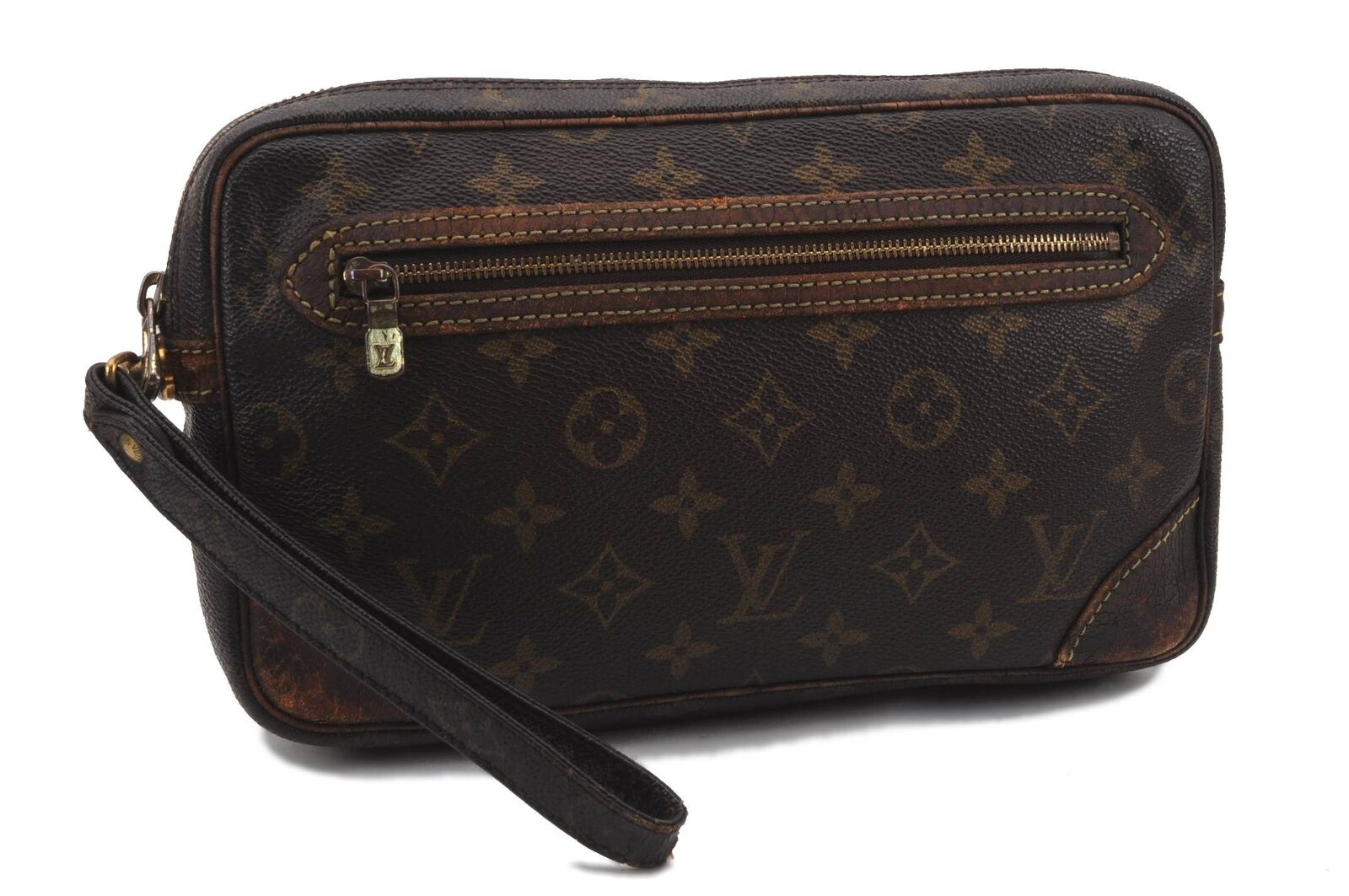 Auth LOUIS VUITTON Monogram Marly Dragonne GM Clutch Hand Bag M51825 LV G9810