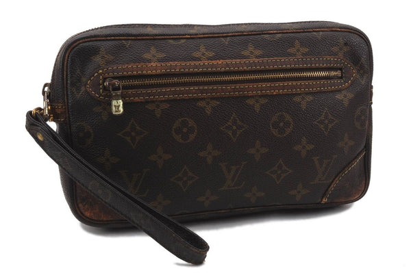 Auth LOUIS VUITTON Monogram Marly Dragonne GM Clutch Hand Bag M51825 LV G9810
