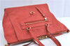 Auth Louis Vuitton Monogram Empreinte Lumineuse PM Tote Bag Red M40552 LV G9888