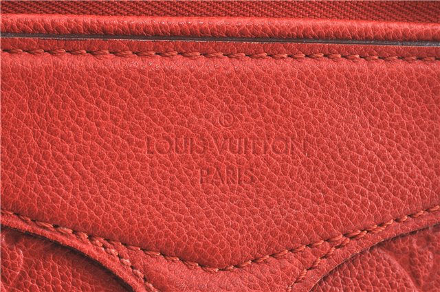 Auth Louis Vuitton Monogram Empreinte Lumineuse PM Tote Bag Red M40552 LV G9888