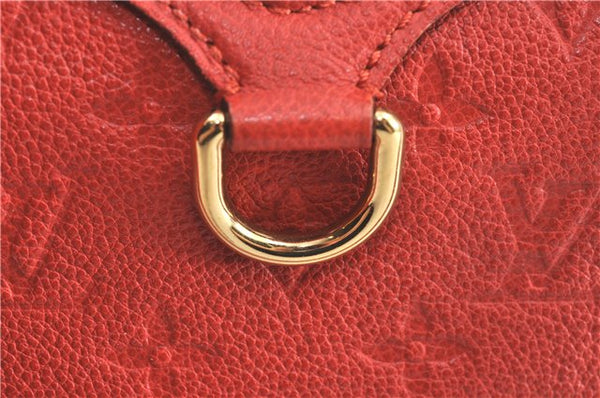 Auth Louis Vuitton Monogram Empreinte Lumineuse PM Tote Bag Red M40552 LV G9888