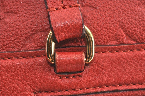 Auth Louis Vuitton Monogram Empreinte Lumineuse PM Tote Bag Red M40552 LV G9888