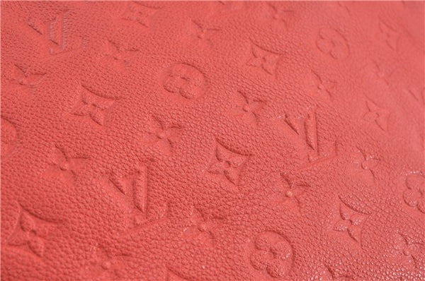 Auth Louis Vuitton Monogram Empreinte Lumineuse PM Tote Bag Red M40552 LV G9888