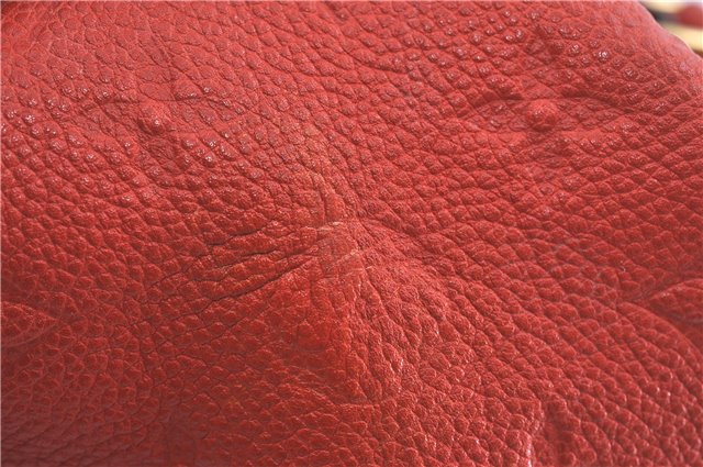 Auth Louis Vuitton Monogram Empreinte Lumineuse PM Tote Bag Red M40552 LV G9888