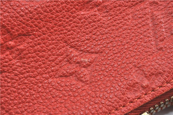 Auth Louis Vuitton Monogram Empreinte Lumineuse PM Tote Bag Red M40552 LV G9888