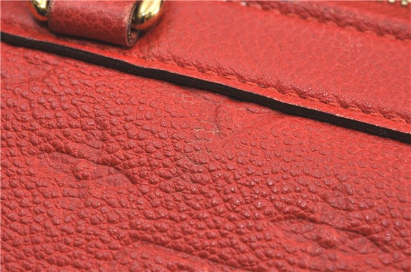 Auth Louis Vuitton Monogram Empreinte Lumineuse PM Tote Bag Red M40552 LV G9888