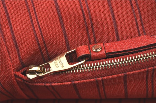 Auth Louis Vuitton Monogram Empreinte Lumineuse PM Tote Bag Red M40552 LV G9888