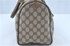 Authentic GUCCI Web Sherry Line Hand Boston Bag GG PVC Leather Brown Junk G9934