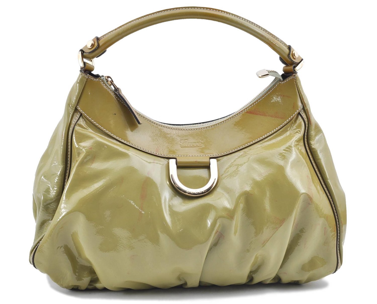 Authentic GUCCI Abbey Shoulder Hand Bag Purse Enamel 189833 Green H0034