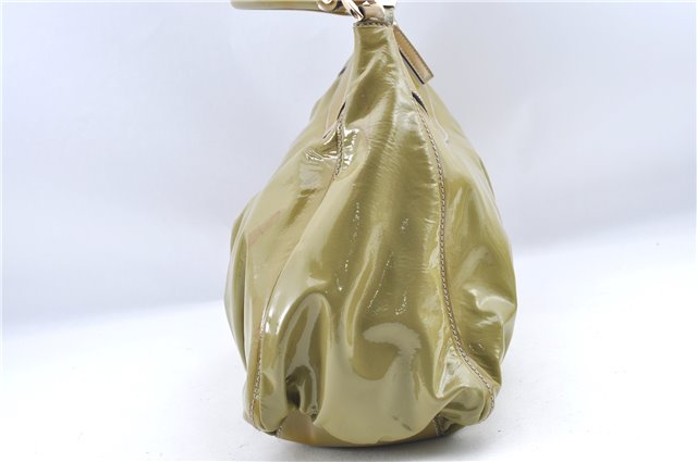 Authentic GUCCI Abbey Shoulder Hand Bag Purse Enamel 189833 Green H0034