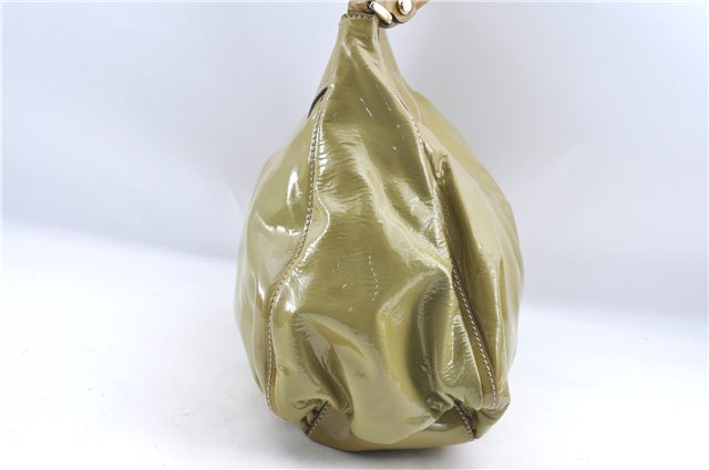 Authentic GUCCI Abbey Shoulder Hand Bag Purse Enamel 189833 Green H0034