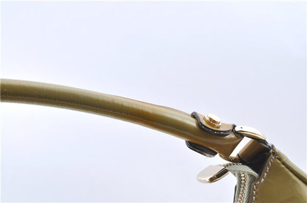 Authentic GUCCI Abbey Shoulder Hand Bag Purse Enamel 189833 Green H0034