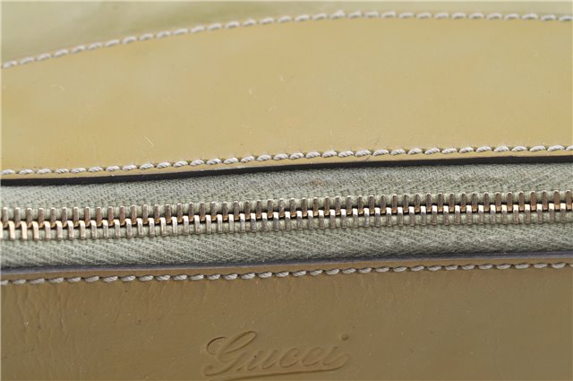 Authentic GUCCI Abbey Shoulder Hand Bag Purse Enamel 189833 Green H0034