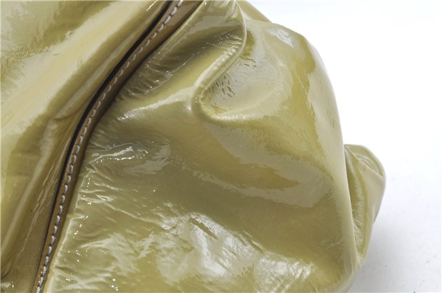 Authentic GUCCI Abbey Shoulder Hand Bag Purse Enamel 189833 Green H0034